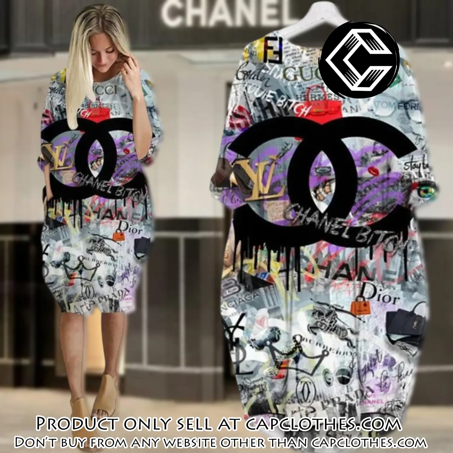 Chanel batwing pocket dress luxury brand for women pd080 cc5714456